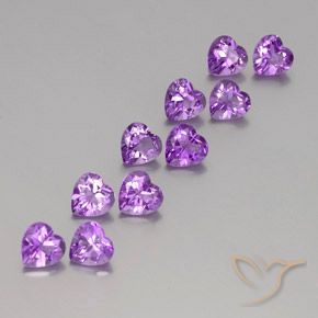 Pedras preciosas de Ametista Violeta Púrpura natural de 7.04 ct, Coração, VVS-VS