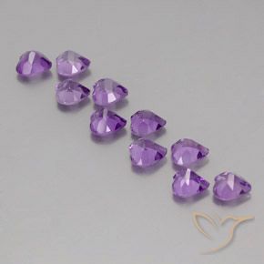 Pedras preciosas de Ametista Violeta Púrpura natural de 7.04 ct, Coração, VVS-VS