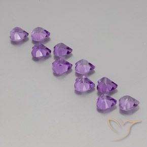 Pedras preciosas de Ametista Violeta Púrpura natural de 7.36 ct, Coração, VVS-VS