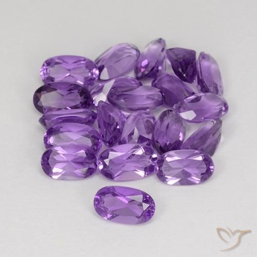 Pedras preciosas de Ametista Violeta médio natural de 4.25 ct, oval, VS