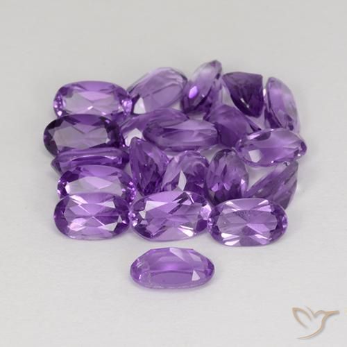 Pedras preciosas de Ametista Violeta médio natural de 4.25 ct, oval, VS