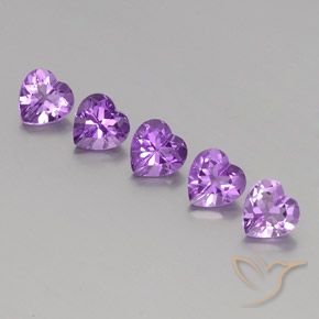 Pedras preciosas de Ametista Violeta Púrpura natural de 3.44 ct, Coração, VS