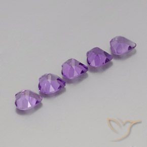 Pedras preciosas de Ametista Violeta Púrpura natural de 3.44 ct, Coração, VS