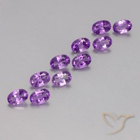 Pedras preciosas de Ametista Violeta Púrpura natural de 4.16 ct, oval, VVS-VS