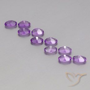 Pedras preciosas de Ametista Violeta Púrpura natural de 4.16 ct, oval, VVS-VS