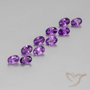 Pedras preciosas de Ametista Violeta Púrpura Profundo natural de 3.80 ct, oval, VVS-VS