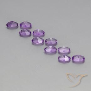 Pedras preciosas de Ametista Violeta Púrpura natural de 4.09 ct, oval, VVS-VS