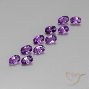 Pedras preciosas de Ametista Violeta Púrpura natural de 3.72 ct, oval, VVS-VS