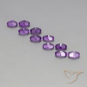 Pedras preciosas de Ametista Violeta Púrpura natural de 3.72 ct, oval, VVS-VS