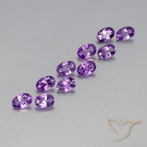 Pedras preciosas de Ametista Violeta Púrpura natural de 3.94 ct, oval, VVS-VS