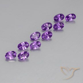 Pedras preciosas de Ametista Violeta Púrpura natural de 4.01 ct, oval, VVS-VS