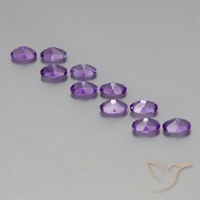 Pedras preciosas de Ametista Violeta Púrpura natural de 4.01 ct, oval, VVS-VS