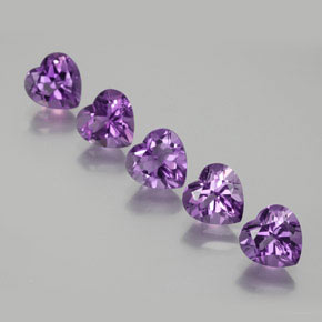 Pedras preciosas de ametista violeta natural de 3,63 ct, formato de coração, VVS-VS