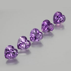 Pedras preciosas de ametista violeta natural de 3,63 ct, formato de coração, VVS-VS