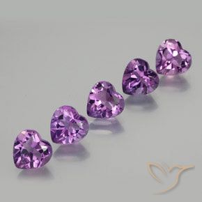 Pedras preciosas de Ametista Violeta médio natural de 3.64 ct, Coração, VVS-VS