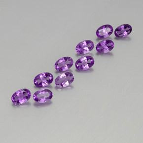 Pedras preciosas de Ametista Violeta Púrpura Profundo natural de 3.91 ct, Corte Oval, VVS-VS