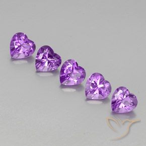 Pedras preciosas de Ametista Violeta Púrpura Médio natural de 3.50 ct, Coração, VVS-VS