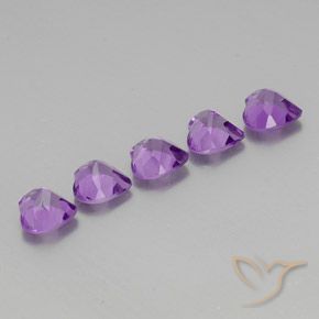 Pedras preciosas de Ametista Violeta Púrpura Médio natural de 3.50 ct, Coração, VVS-VS