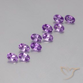 Pedras preciosas de Ametista Violeta Púrpura natural de 4.28 ct, oval, VVS-VS