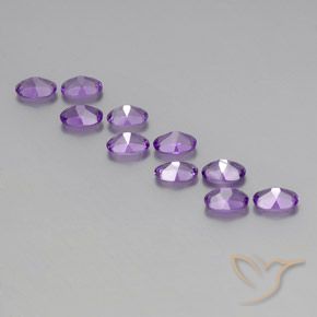 Pedras preciosas de Ametista Violeta Púrpura natural de 4.28 ct, oval, VVS-VS