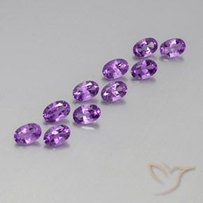Pedras preciosas de Ametista Violeta Púrpura natural de 4.15 ct, oval, VVS-VS