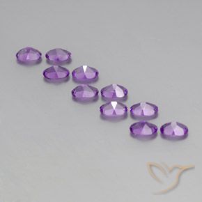 Pedras preciosas de Ametista Violeta Púrpura natural de 4.15 ct, oval, VVS-VS