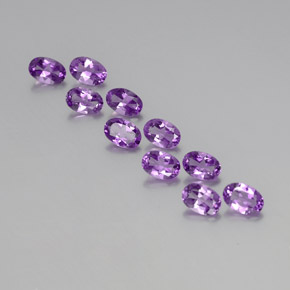 Pedras preciosas de ametista violeta púrpura profundo natural de 3,95 ct, corte oval, VVS-VS