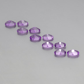 Pedras preciosas de ametista violeta púrpura profundo natural de 3,95 ct, corte oval, VVS-VS