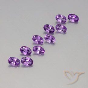 Pedras preciosas de Ametista Violeta Púrpura natural de 3.82 ct, oval, VVS-VS