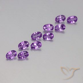 Pedras preciosas de Ametista Violeta Púrpura natural de 4.03 ct, oval, VVS-VS