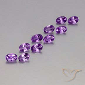 Pedras preciosas de Ametista Violeta Púrpura natural de 3.96 ct, oval, VVS-VS
