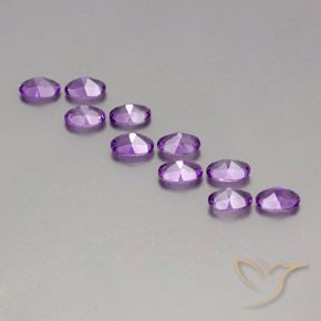 Pedras preciosas de Ametista Violeta Púrpura natural de 3.96 ct, oval, VVS-VS