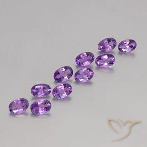 Pedras preciosas de Ametista Violeta Púrpura natural de 4.08 ct, oval, VVS-VS
