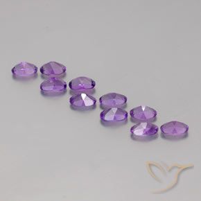 Pedras preciosas de Ametista Violeta Púrpura natural de 4.08 ct, oval, VVS-VS