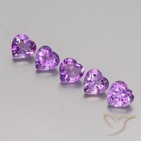 Pedras preciosas de Ametista Violeta rosado natural de 3.60 ct, Coração, VS