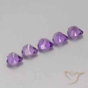 Pedras preciosas de Ametista Violeta rosado natural de 3.60 ct, Coração, VS