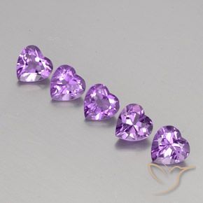 Pedras preciosas de Ametista Violeta Rosado Profundo natural de 3.63 ct, Coração, VS