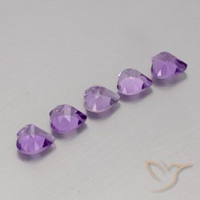 Pedras preciosas de Ametista Violeta Rosado Profundo natural de 3.63 ct, Coração, VS