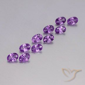 Pedras preciosas de Ametista Violeta Rosado Profundo natural de 3.91 ct, oval, VVS-VS