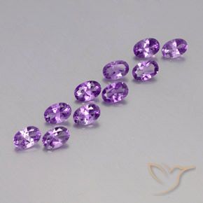 Pedras preciosas de Ametista Violeta Púrpura natural de 3.97 ct, oval, VVS-VS