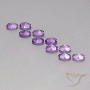 Pedras preciosas de Ametista Violeta Púrpura natural de 3.97 ct, oval, VVS-VS