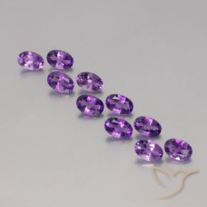 4.12ctw Natural Violeta arroxeado médio-escuro Ametista, oval, VVS-VS