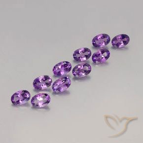 Pedras preciosas de Ametista Violeta Púrpura natural de 4.11 ct, oval, VVS-VS