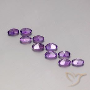 Pedras preciosas de Ametista Violeta Púrpura natural de 4.11 ct, oval, VVS-VS