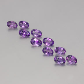 Pedras preciosas de ametista violeta natural de 3,95 ct, corte oval, VVS-VS