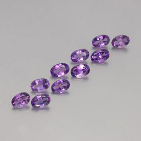 Pedras preciosas de ametista violeta natural de 3,95 ct, corte oval, VVS-VS