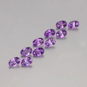 Pedras preciosas de ametista violeta natural de 4,06 ct, corte oval, VVS-VS