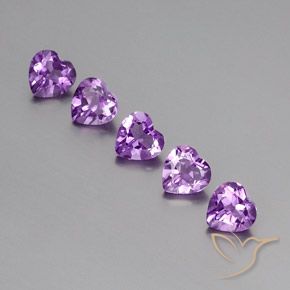 Pedras preciosas de Ametista Violeta Púrpura natural de 3.58 ct, Coração, VS