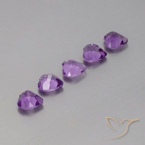 Pedras preciosas de Ametista Violeta Púrpura natural de 3.58 ct, Coração, VS