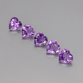 Pedras preciosas de Ametista Violeta Púrpura Profundo natural de 3.41 ct, Formato de coração, VS